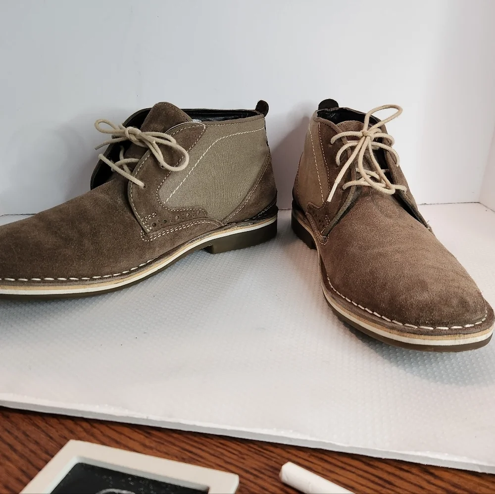 Steve Madden Hanson Desert Boot 9.5 nubuck suede &‎ canvas low boots